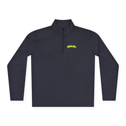 Brazil Vibrant Yellow Green Unisex Quarter-Zip Pullover