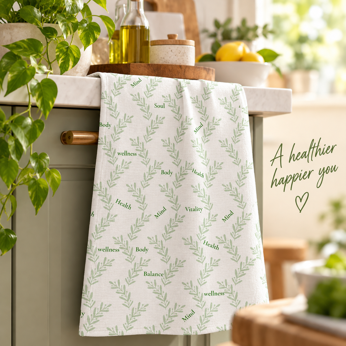 Mind Body Soul Tea Towel