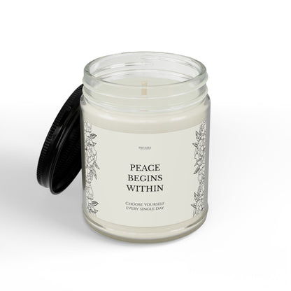 Peace Within Motivational Scented Soy Candle | Wellness Gift