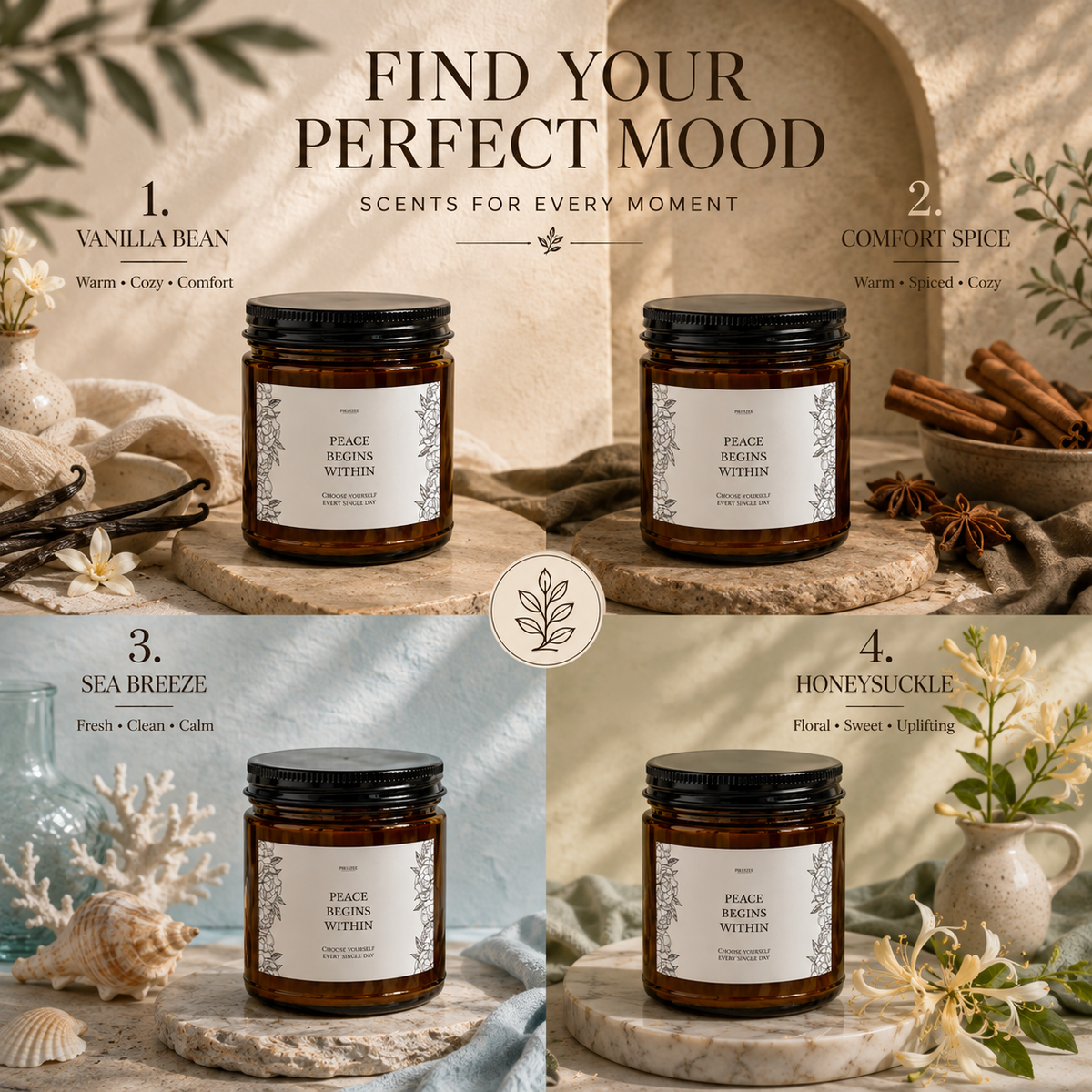 Peace Begins Within Soy Candle