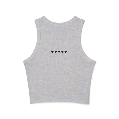 Heart Pattern Women's Racer Tank Top | Minimalist Graphic Tee