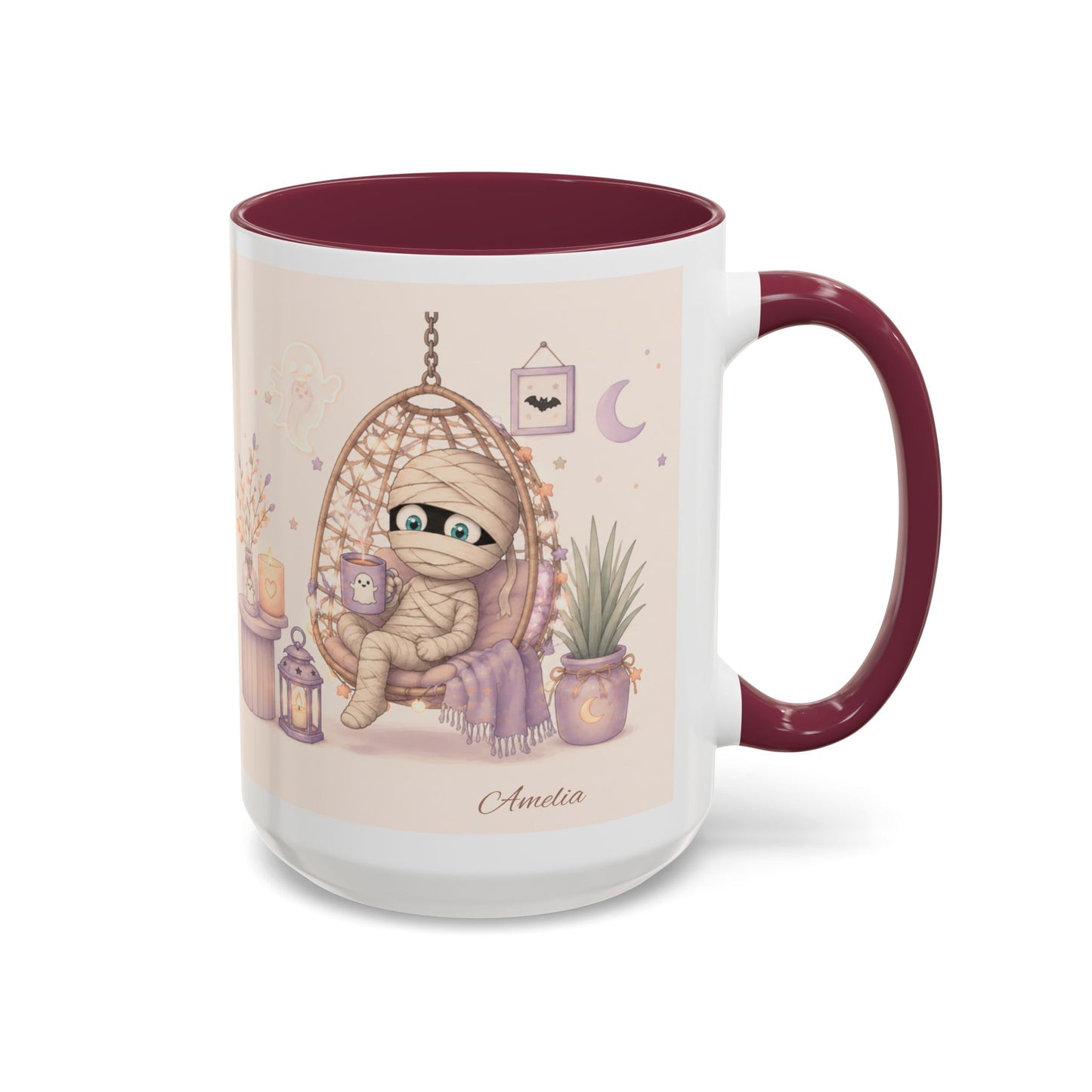 Cozy Mummy in Hanging Chair Mug | Halloween Mummy Coffee Cup