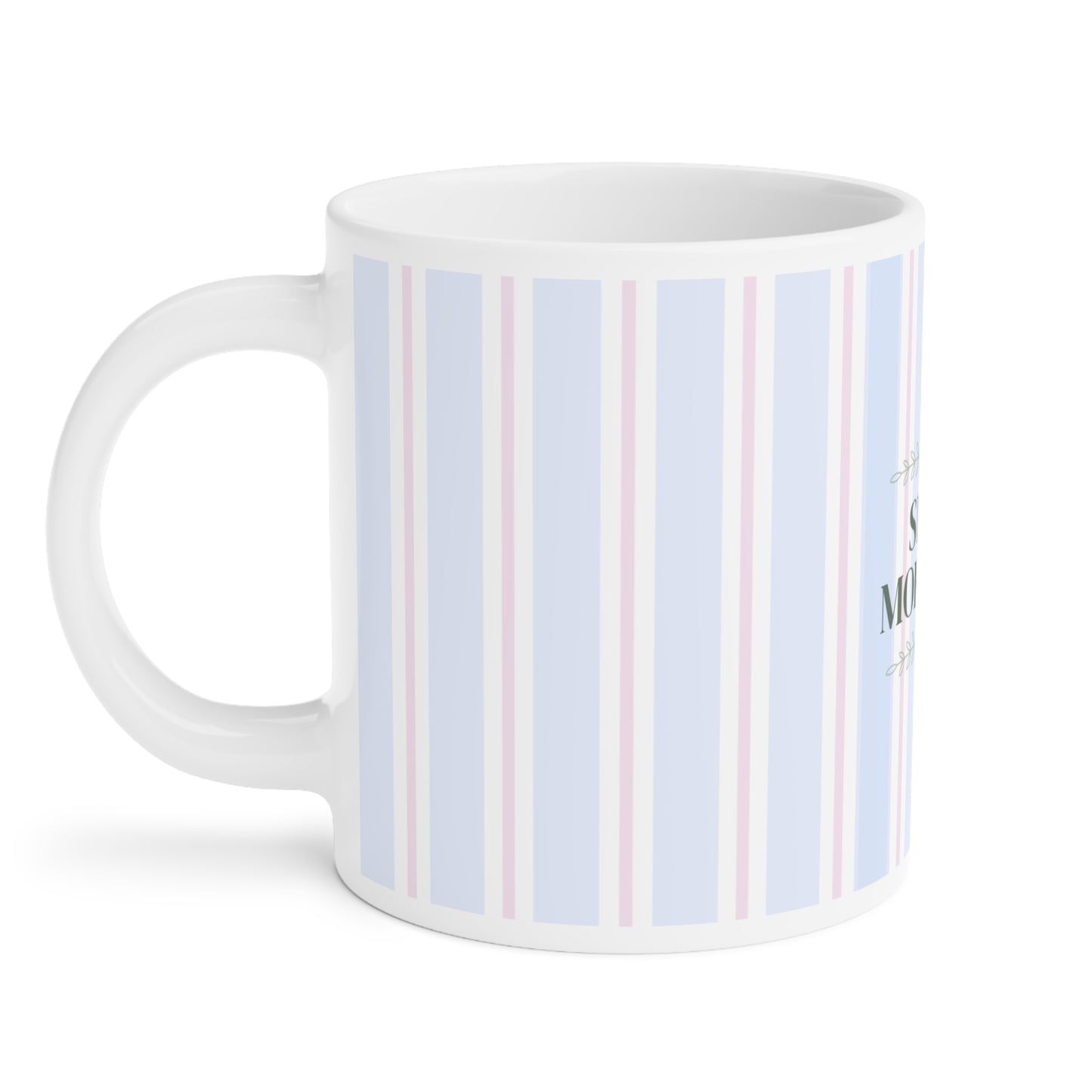 Slow Mornings Striped Ceramic Mug | Relaxing Coffee Gift