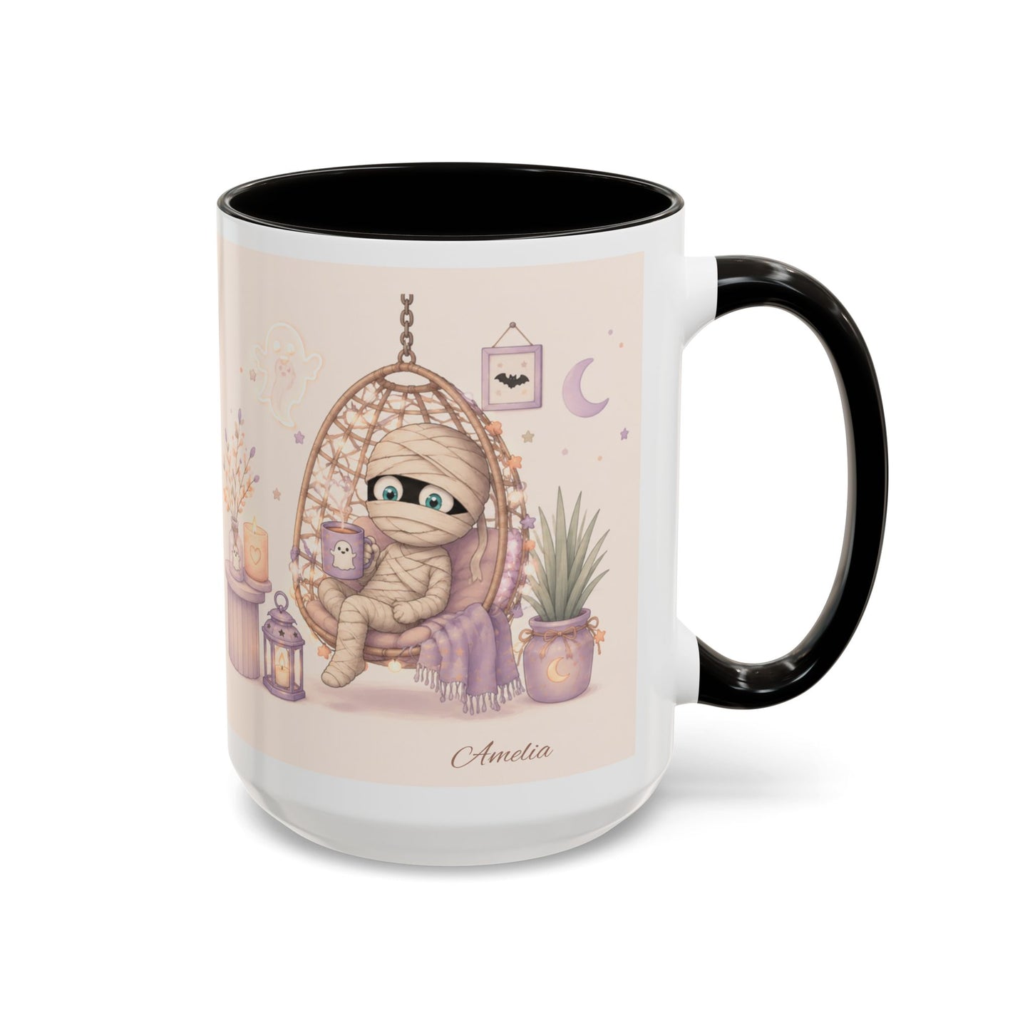 Cozy Mummy in Hanging Chair Mug | Halloween Mummy Coffee Cup