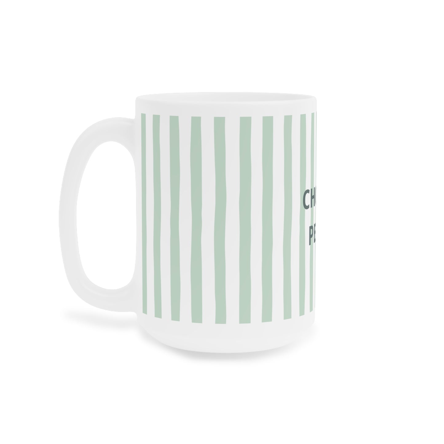 Peace Quote Ceramic Mug | Minimalist Striped Gift