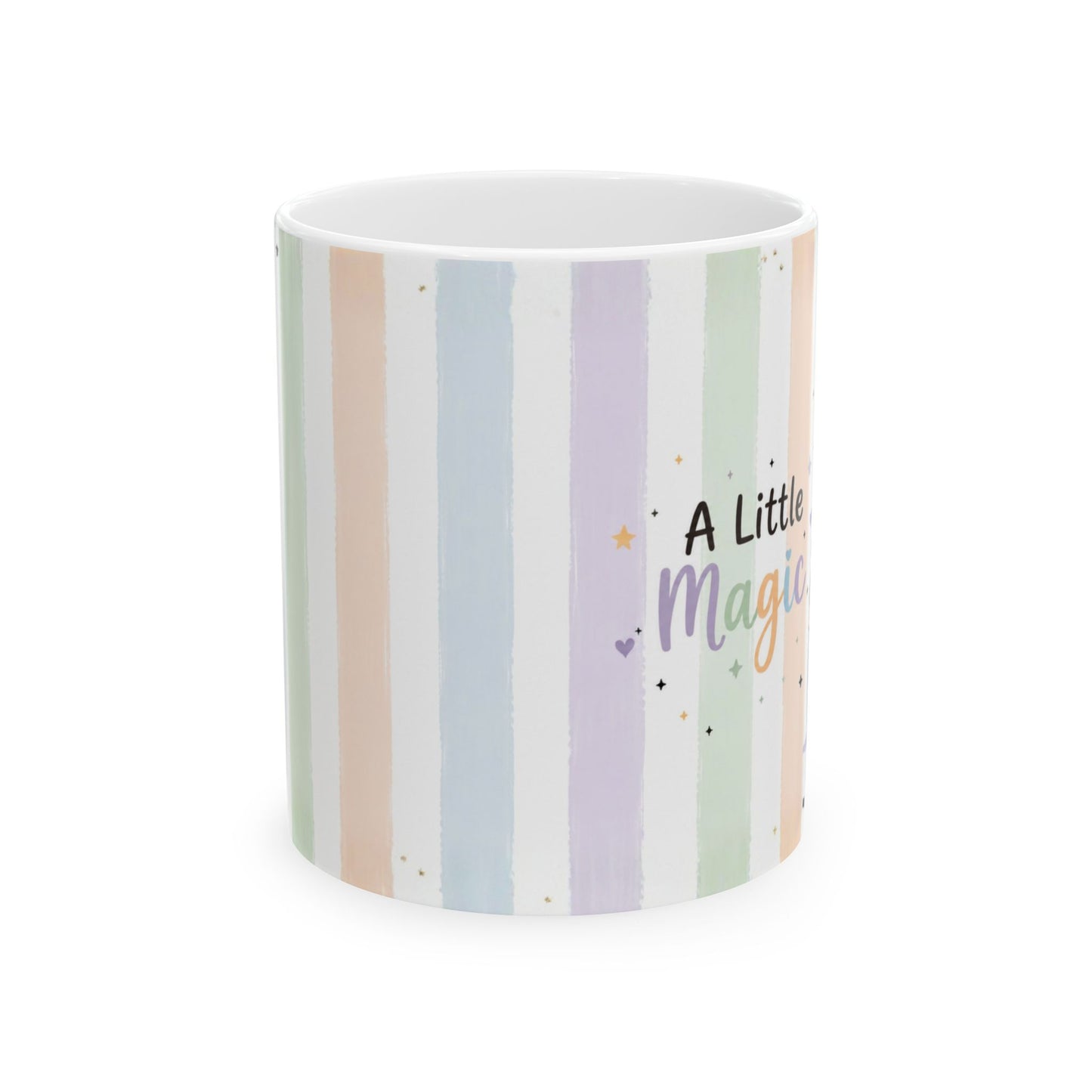 A Little Magic pastel stripes Mug | Cute witch cauldron design