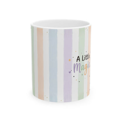 A Little Magic pastel stripes Mug | Cute witch cauldron design