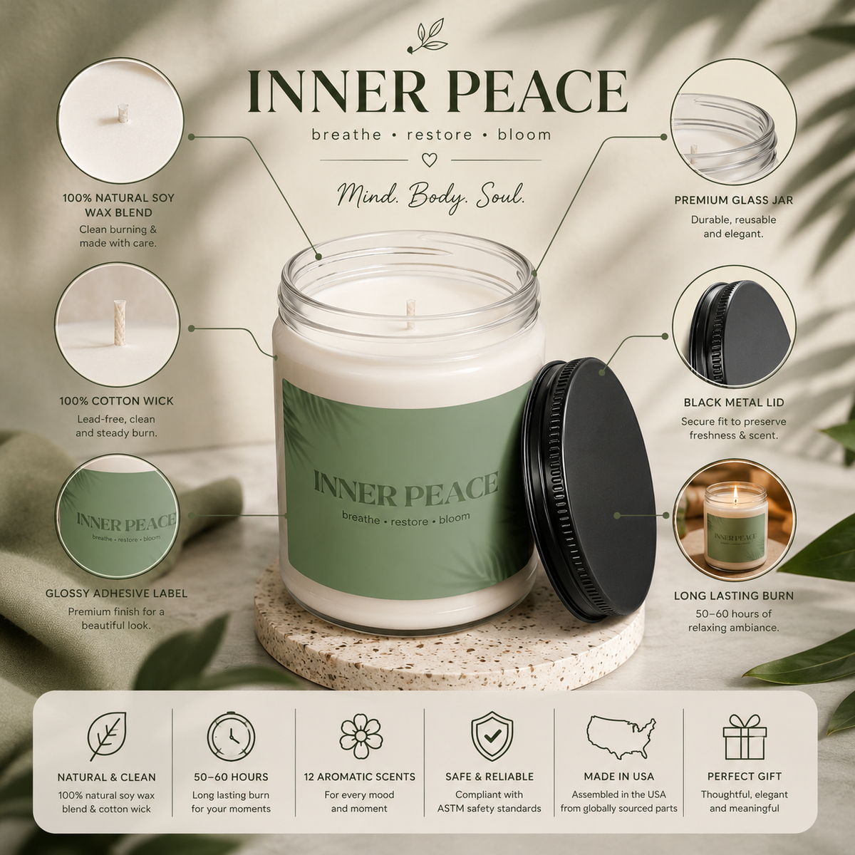Inner Peace Soy Candle