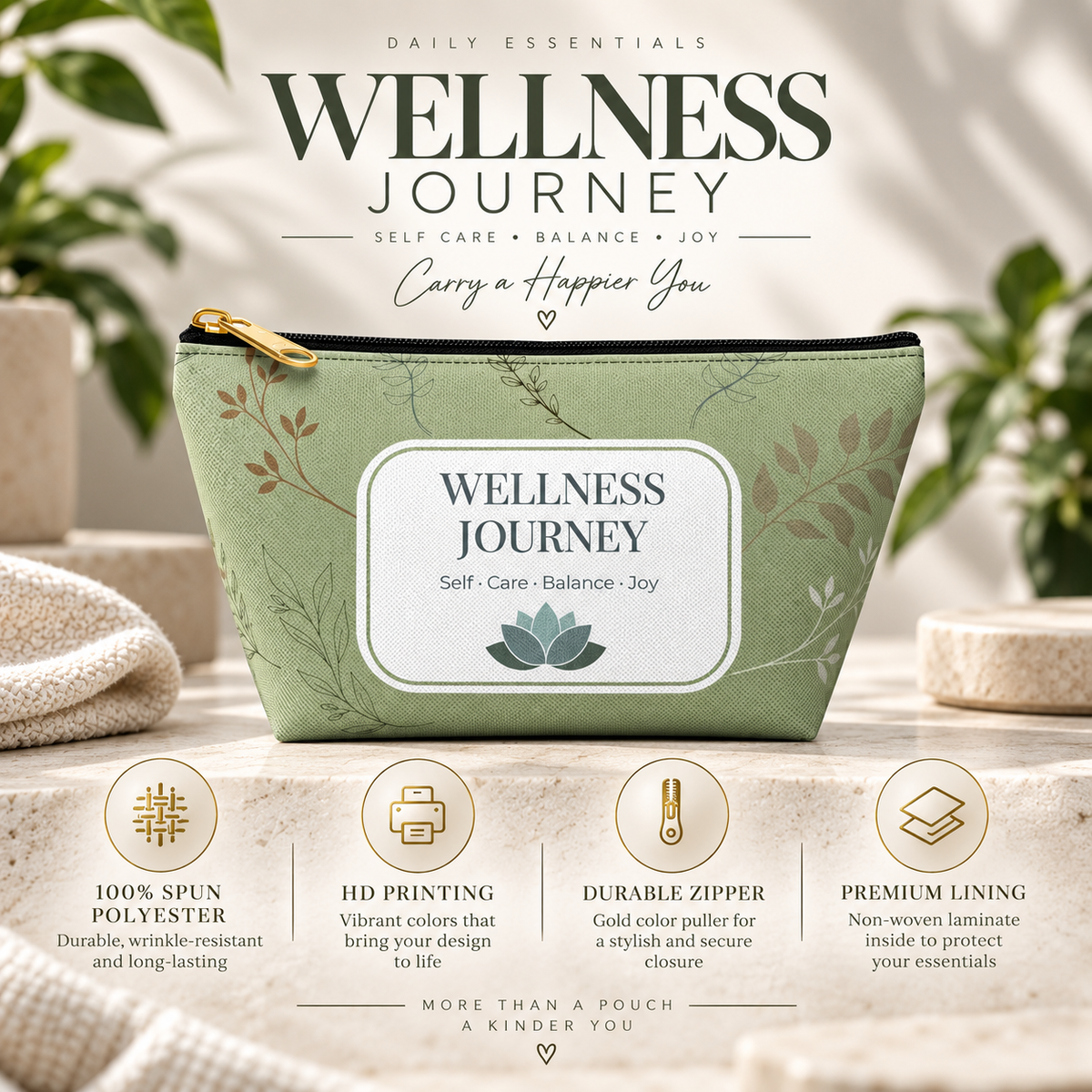 Wellness Journey Pouch Self-Care Organizer