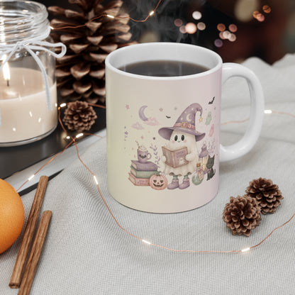 Cute Witch Ghost Ceramic Mug | Spooky Halloween Gift