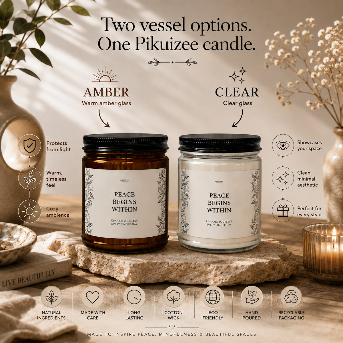 Peace Begins Within Soy Candle