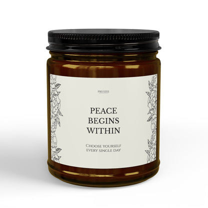 Peace Within Motivational Scented Soy Candle | Wellness Gift