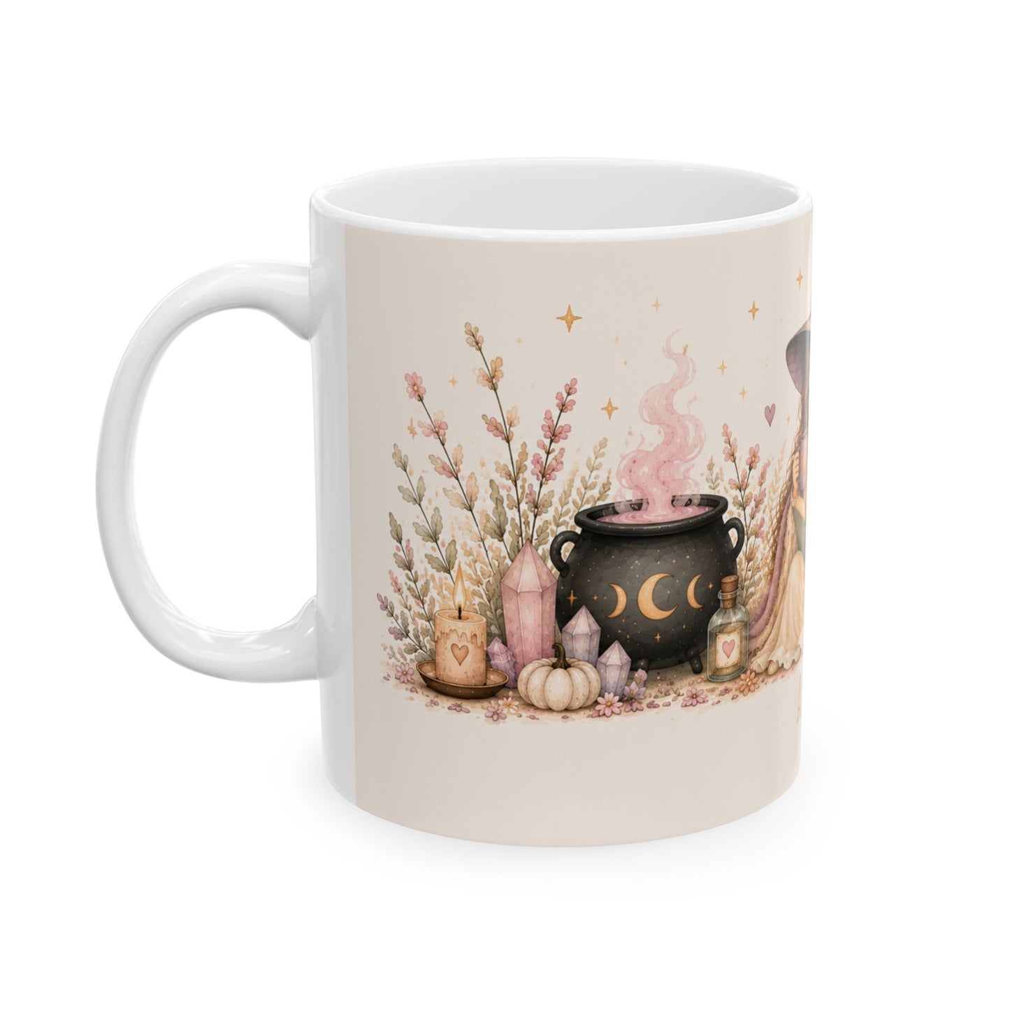 Cozy Witch Girl Reading Mug | Ceramic Coffee Cup