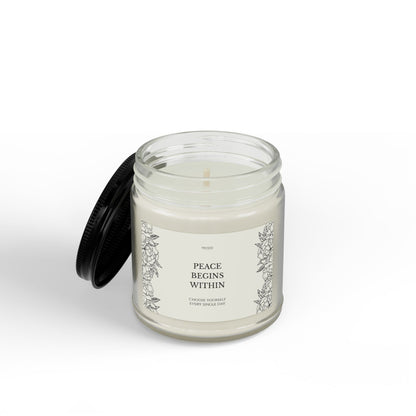 Peace Within Motivational Scented Soy Candle | Wellness Gift