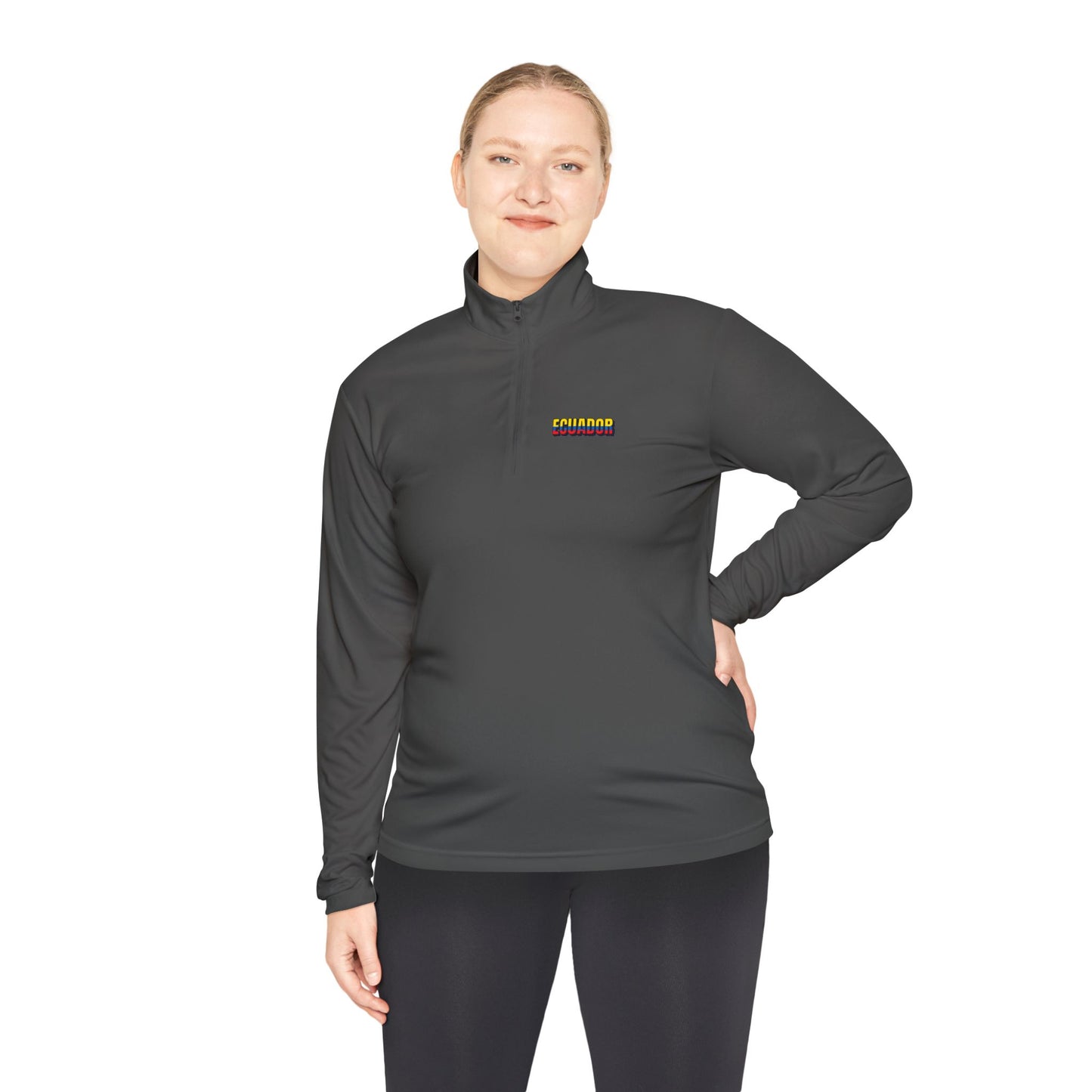 Ecuador Flag Quarter-Zip Pullover | Patriotic Sports Wear