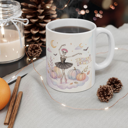 Ceramic Mug — Pastel Halloween Witch Pumpkin Night Sky (11oz, 15oz)