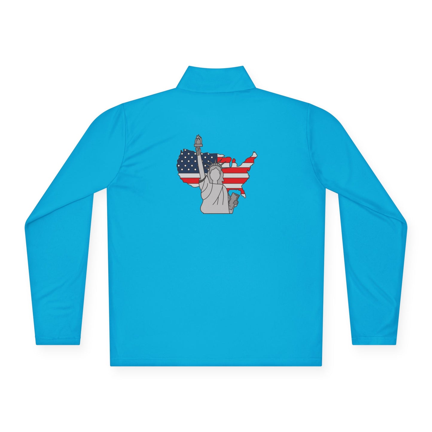 Patriotic Statue of Liberty Quarter-Zip Pullover | USA Flag Design