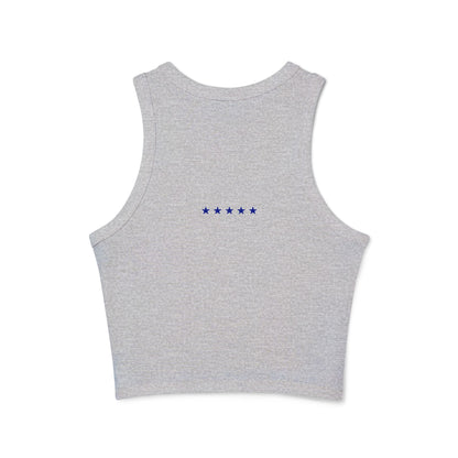 Purple Question Mark Pattern Racer Tank Top | Streetwear Design