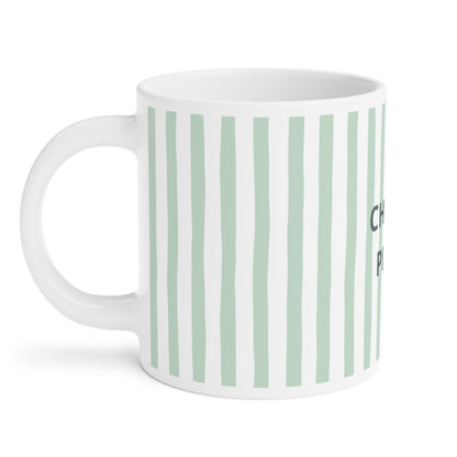Peace Quote Ceramic Mug | Minimalist Striped Gift