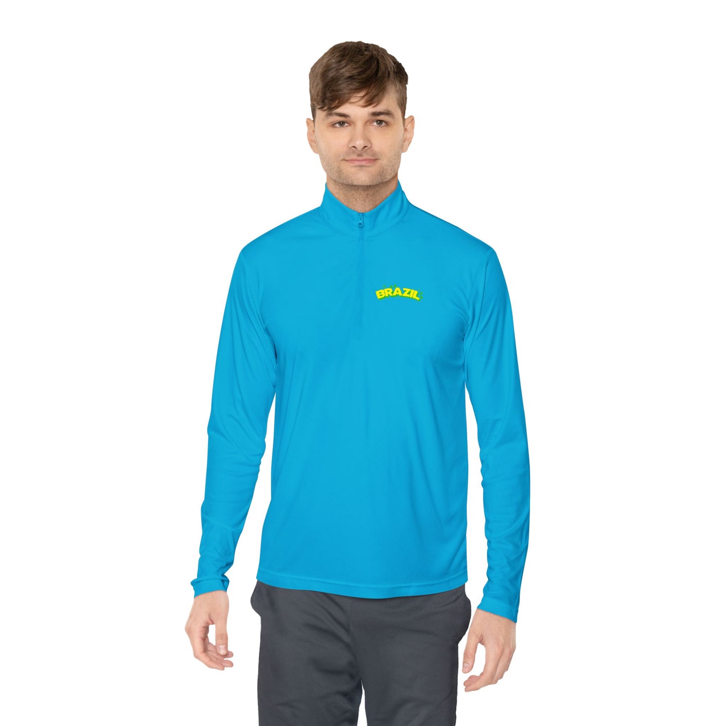 Brazil Vibrant Yellow Green Unisex Quarter-Zip Pullover
