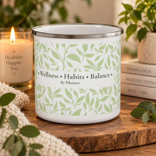 Wellness Habits Enamel Mug
