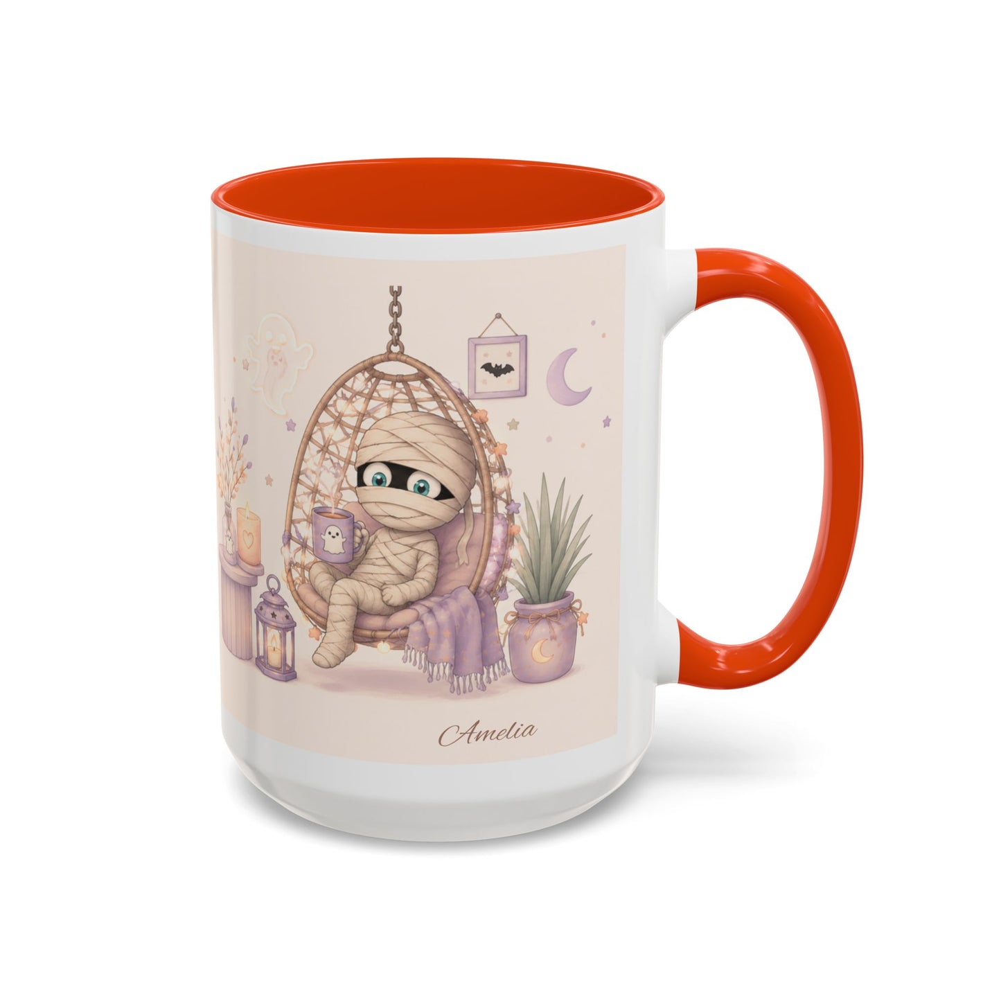 Cozy Mummy in Hanging Chair Mug | Halloween Mummy Coffee Cup