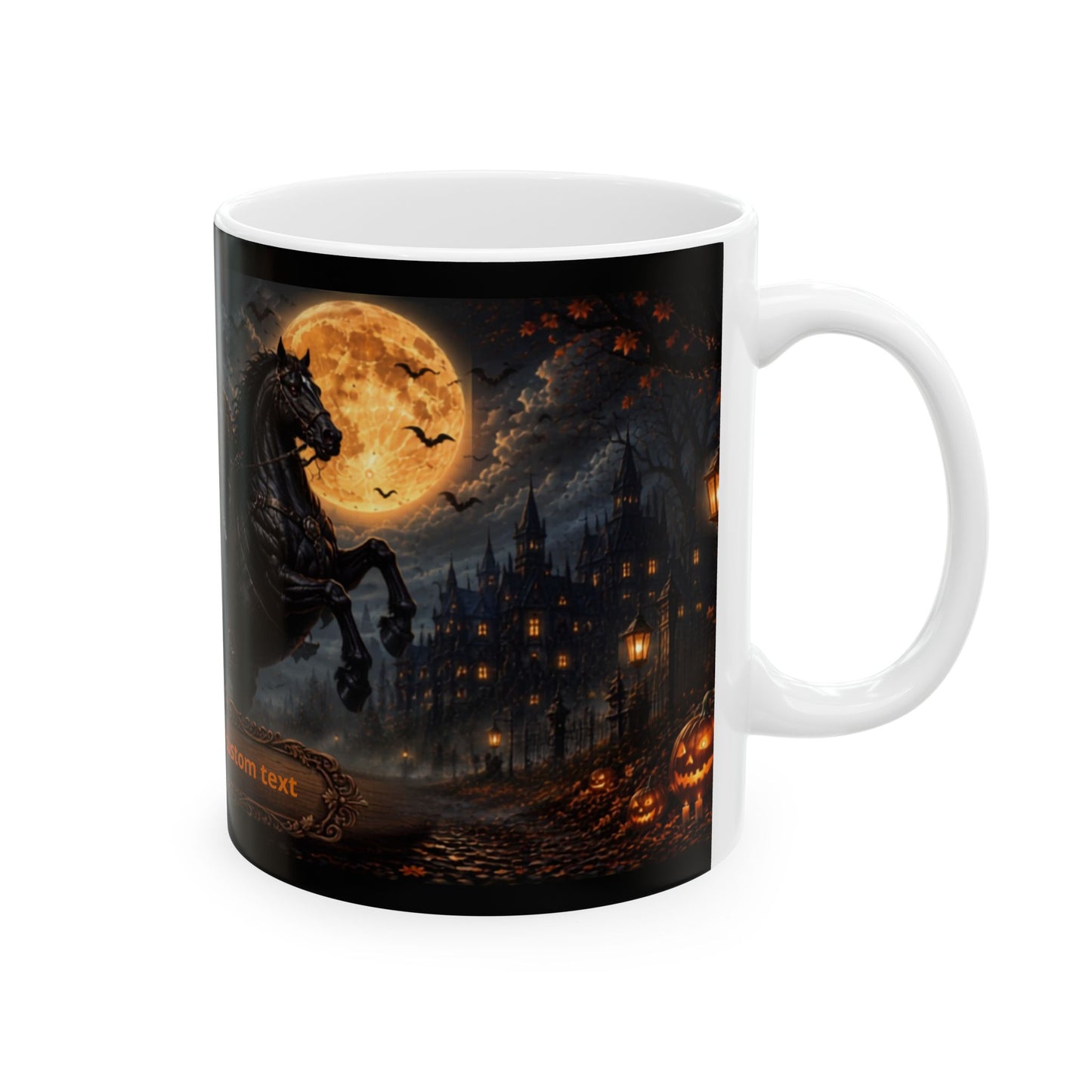 Headless Horseman Illustration Mug | Halloween Horseman, Full Moon