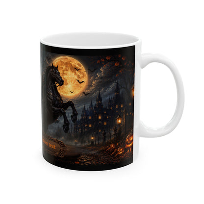 Headless Horseman Illustration Mug | Halloween Horseman, Full Moon