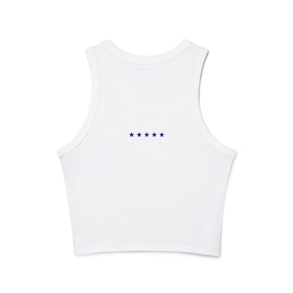 Purple Question Mark Pattern Racer Tank Top | Streetwear Design