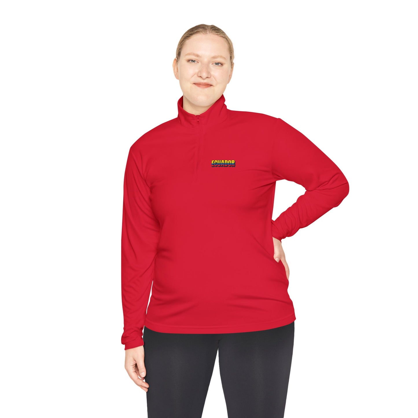 Ecuador Flag Quarter-Zip Pullover | Patriotic Sports Wear