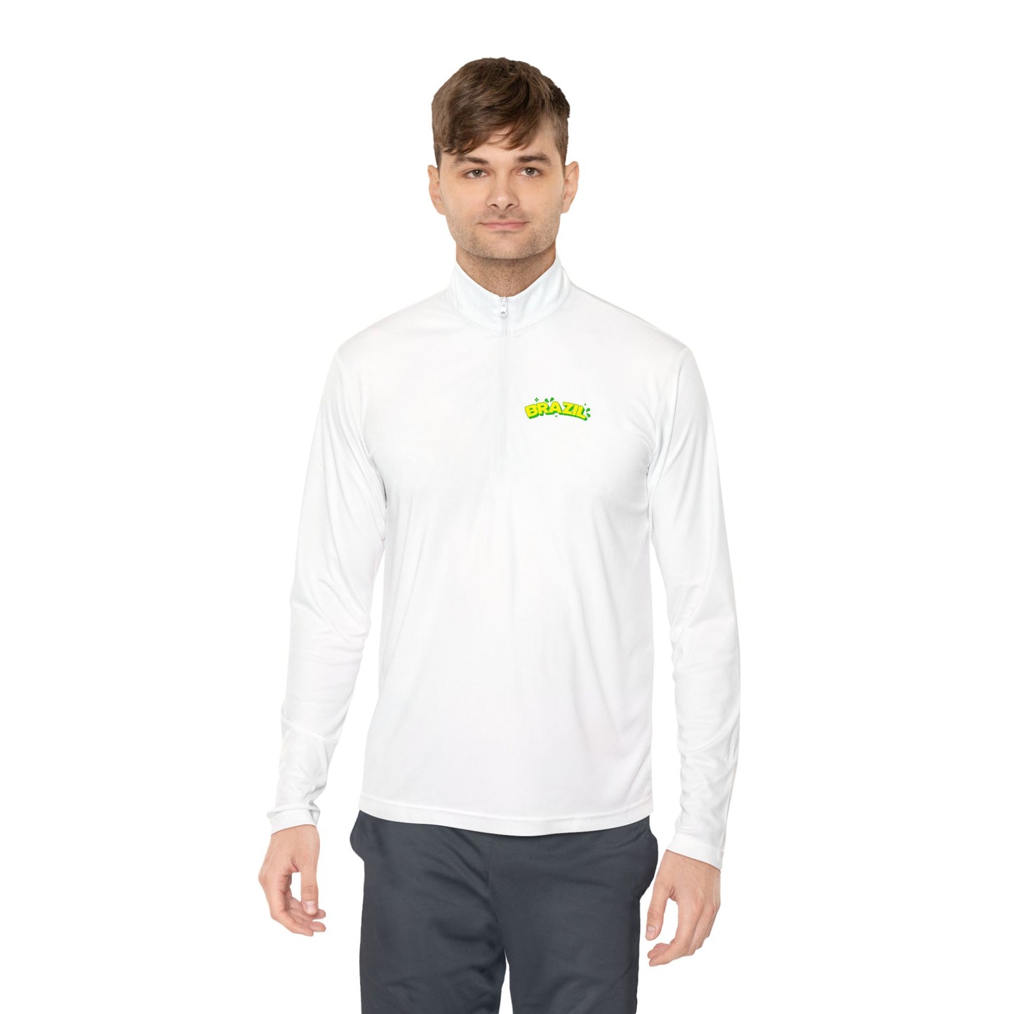 Brazil Vibrant Yellow Green Unisex Quarter-Zip Pullover