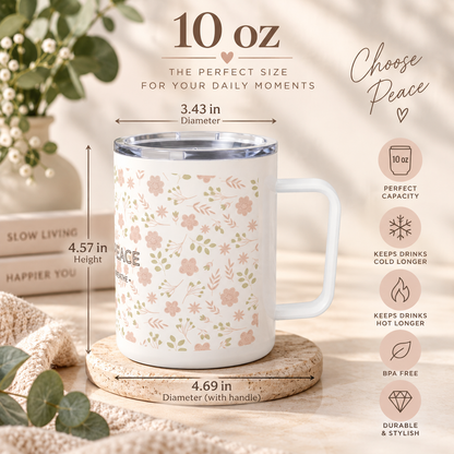 Choose Peace Floral Mug