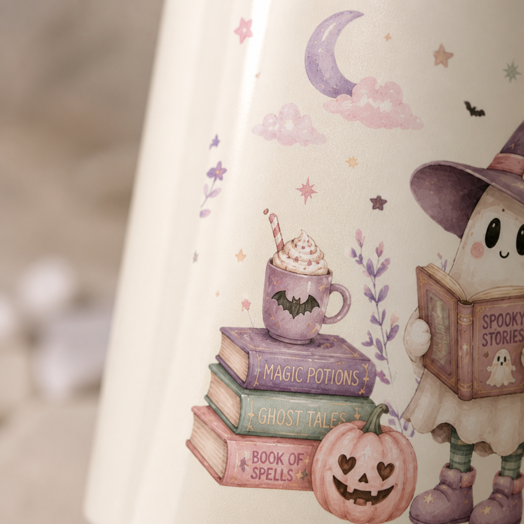 Cute Witch Ghost Ceramic Mug | Spooky Halloween Gift
