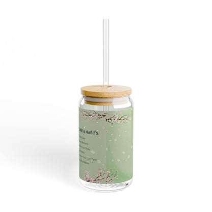 Wellness Journey Sipper Glass | Hydration Habit Tracker