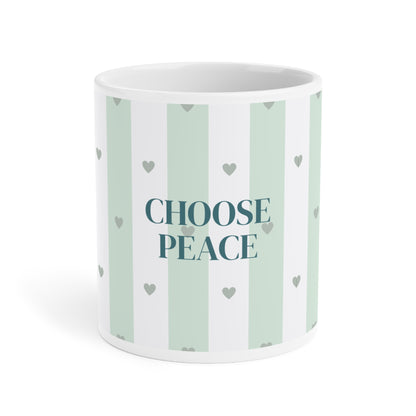 Peace Quote Ceramic Mug | Mindfulness Gift for Calm