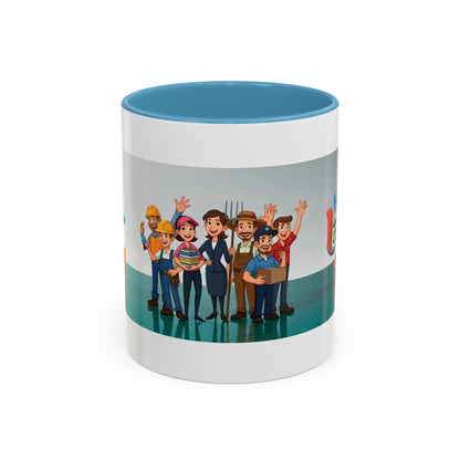 Happy Labor Day! Personalized Cartoon Mug - Worker Appreciation Gift