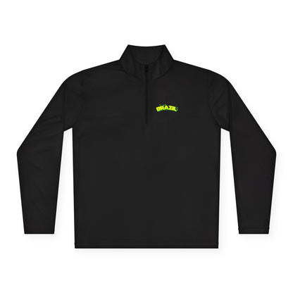Brazil Vibrant Yellow Green Unisex Quarter-Zip Pullover