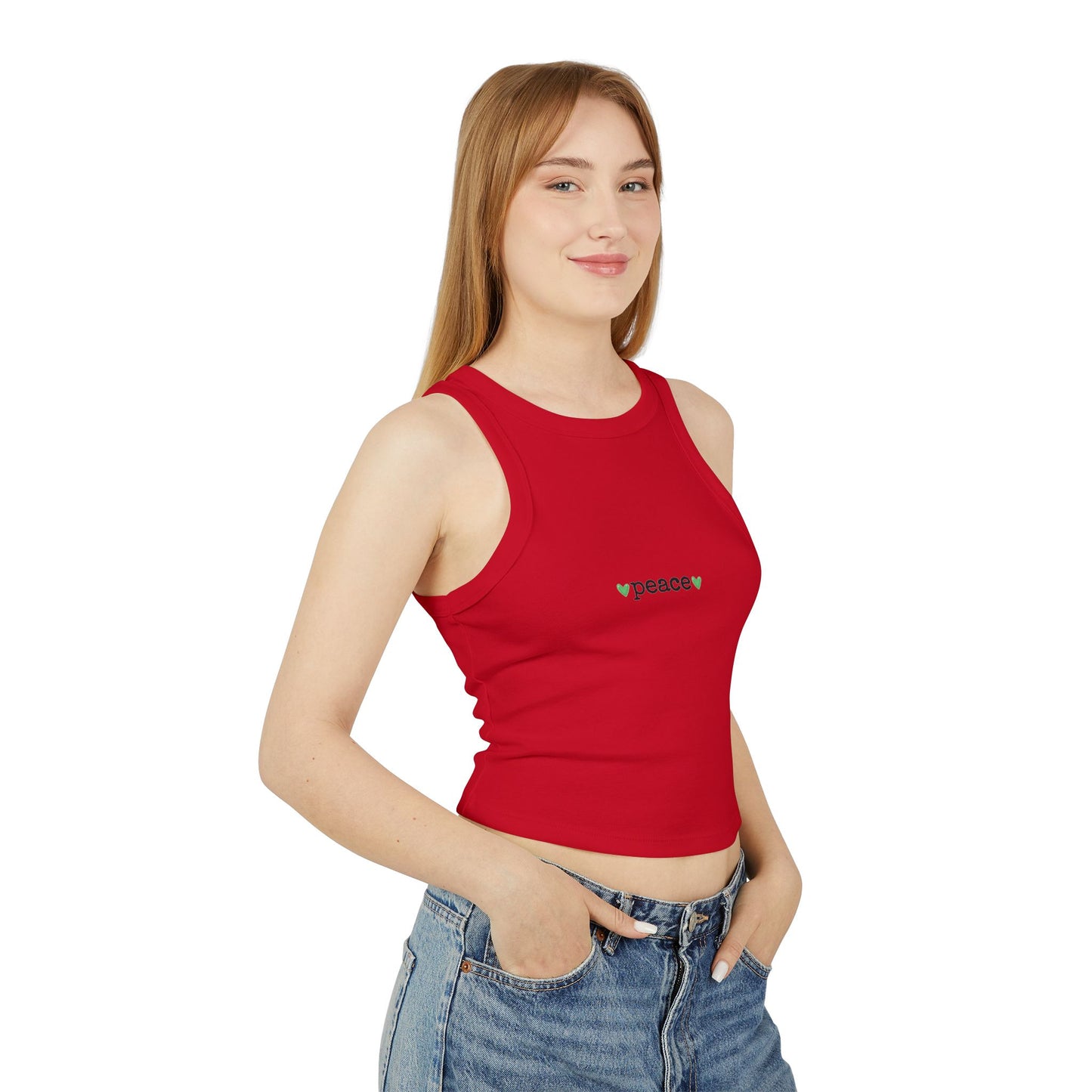 Peace Love Heart Women's Racer Tank Top | Mindful Fashion