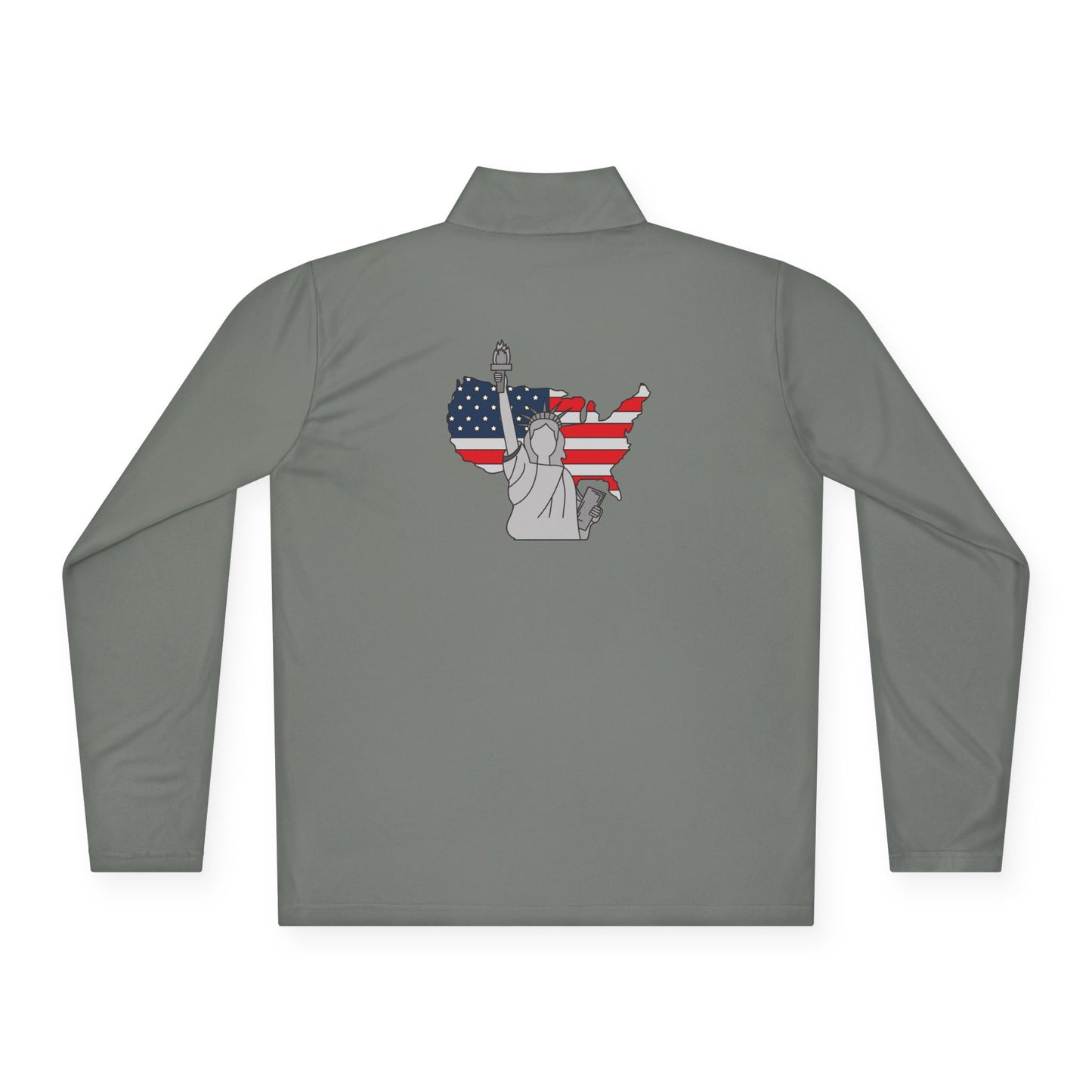 Patriotic Statue of Liberty Quarter-Zip Pullover | USA Flag Design