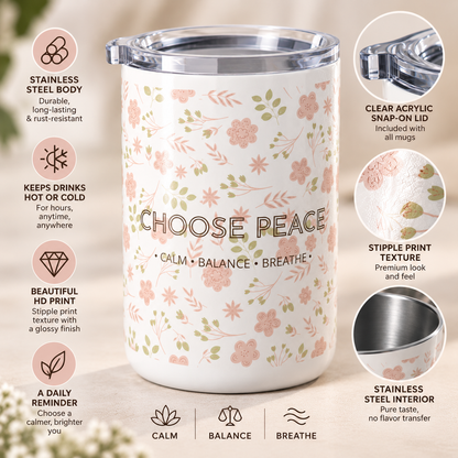 Choose Peace Floral Mug