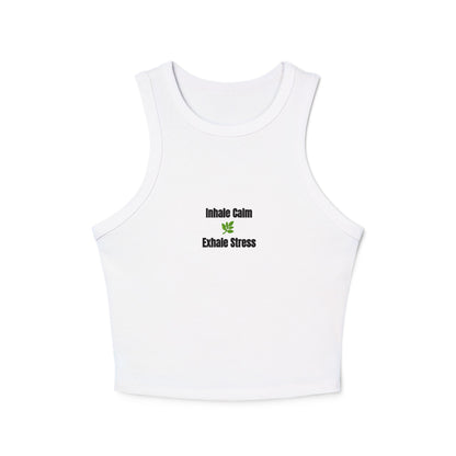 Botanical Leaf Pattern Women's Racer Tank | Eco-Minded Style