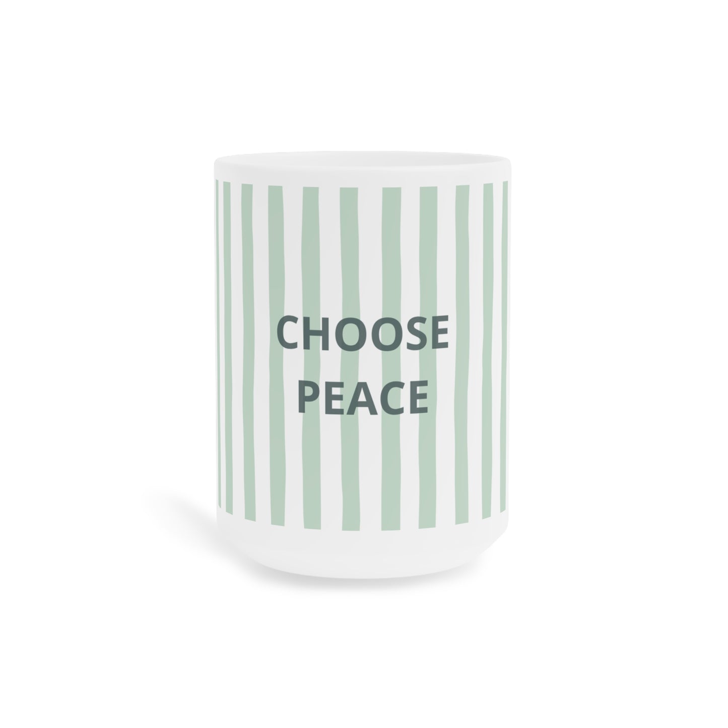 Peace Quote Ceramic Mug | Minimalist Striped Gift