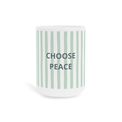 Peace Quote Ceramic Mug | Minimalist Striped Gift