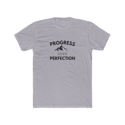 Progress Over Perfection Mountain Unisex Cotton Tee | Motivational