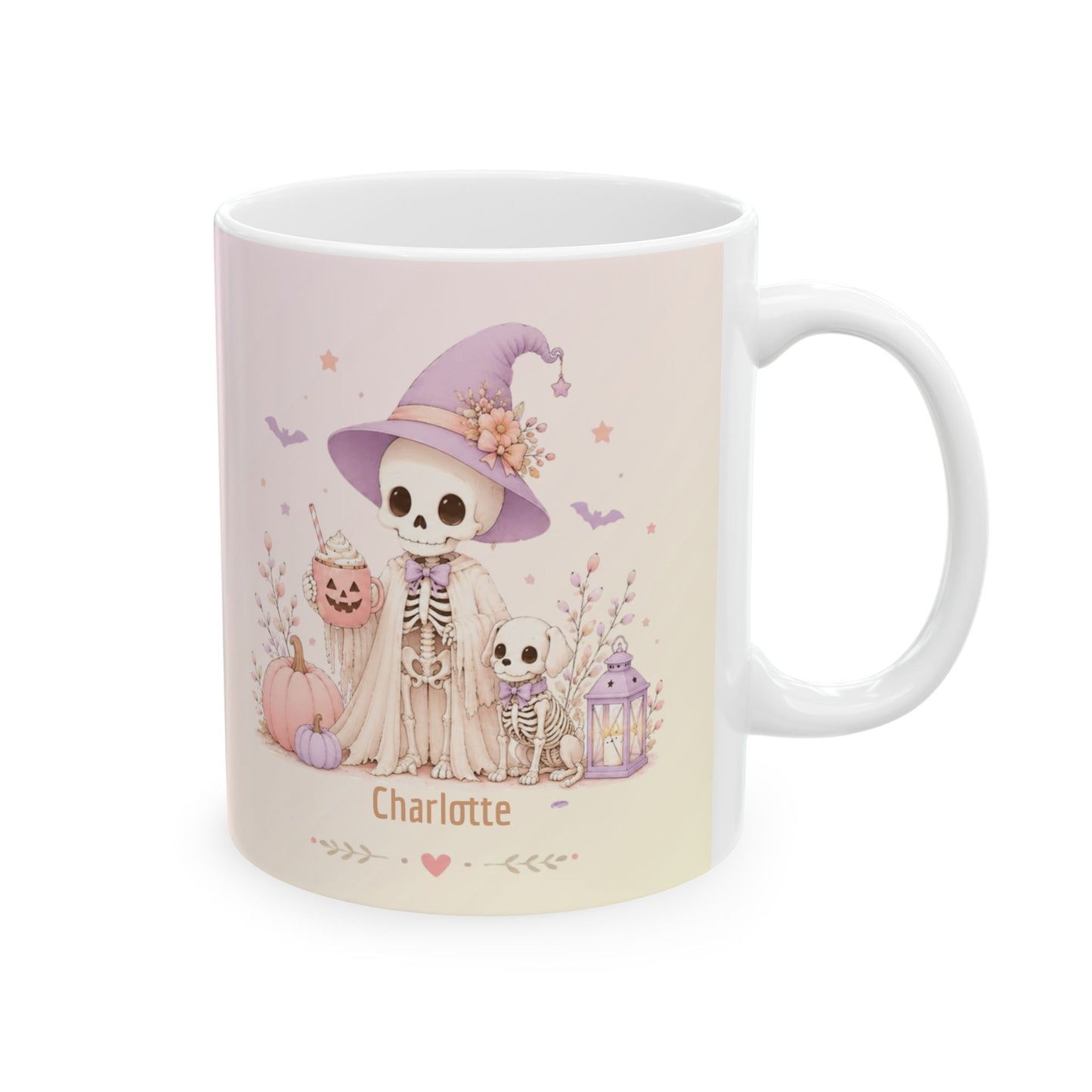 Pastel Witch Pumpkin Illustration Mug | Ceramic Coffee Cup
