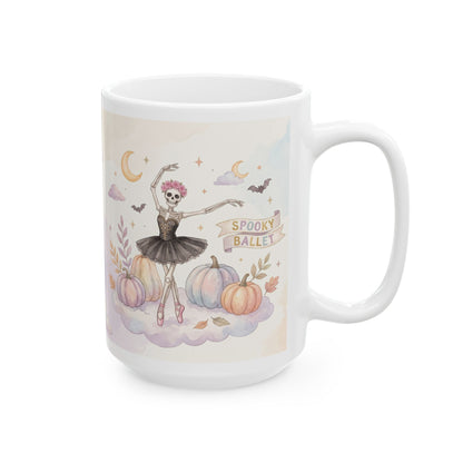 Ceramic Mug — Pastel Halloween Witch Pumpkin Night Sky (11oz, 15oz)
