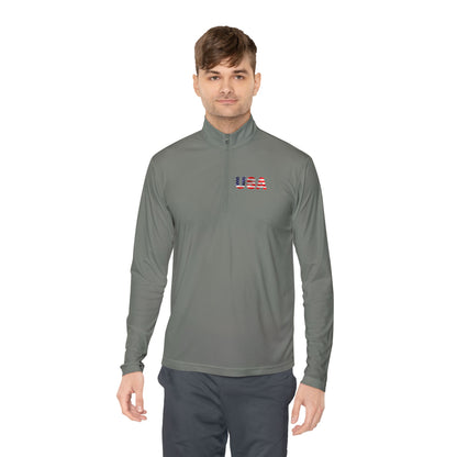 Patriotic Statue of Liberty Quarter-Zip Pullover | USA Flag Design
