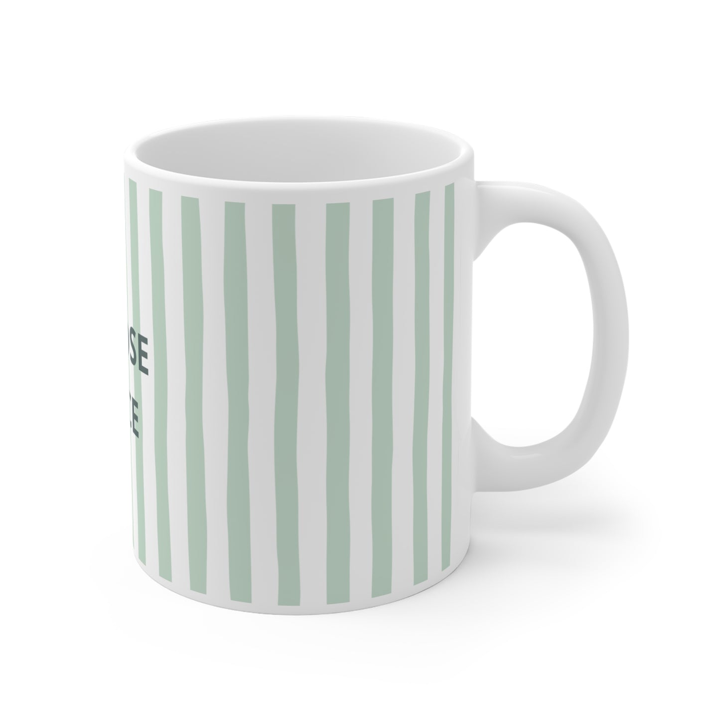 Peace Quote Ceramic Mug | Minimalist Striped Gift