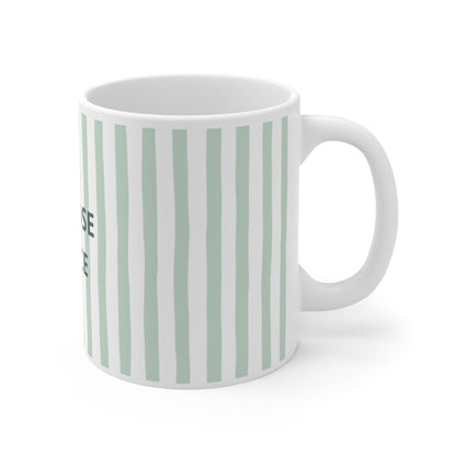 Peace Quote Ceramic Mug | Minimalist Striped Gift