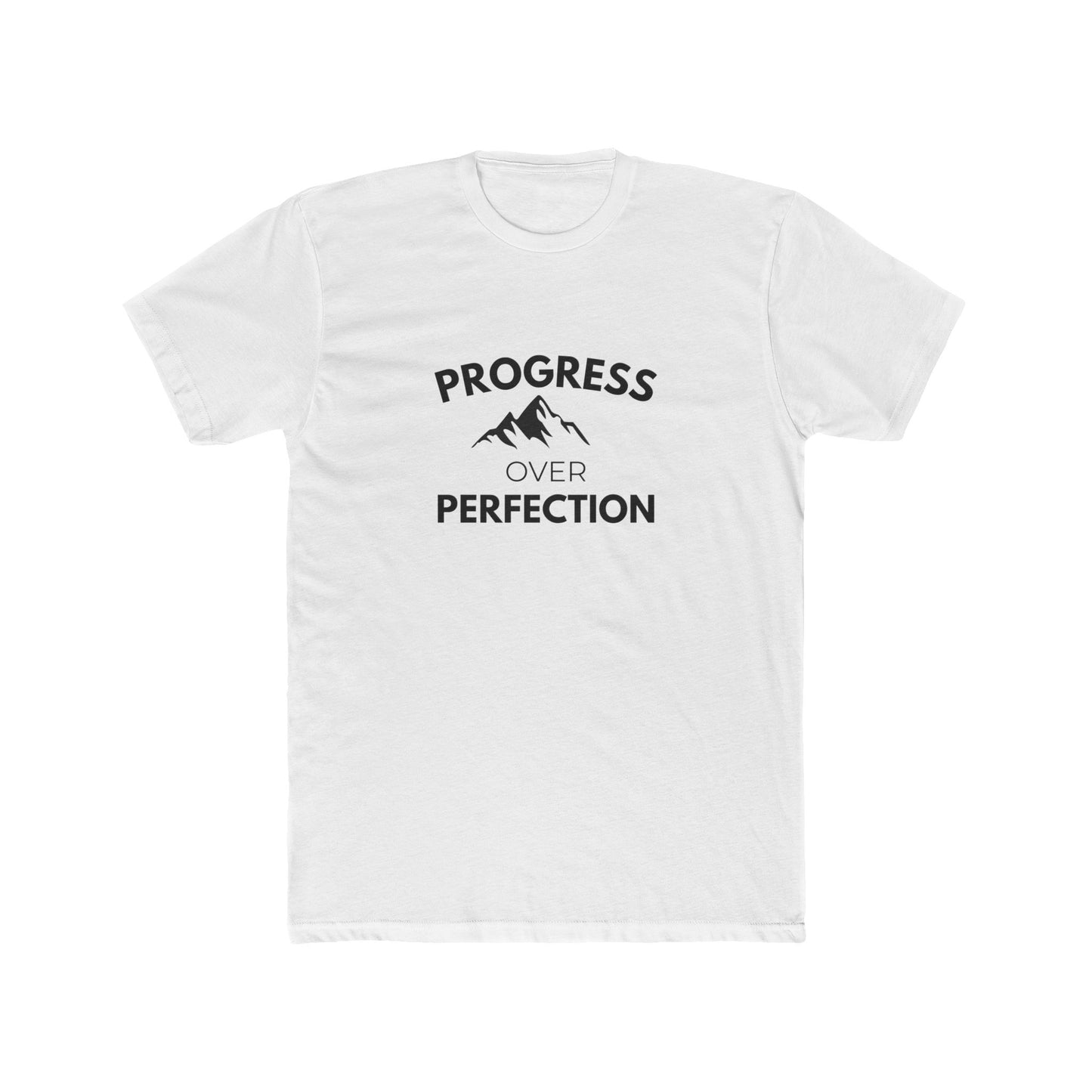 Progress Over Perfection Mountain Unisex Cotton Tee | Motivational